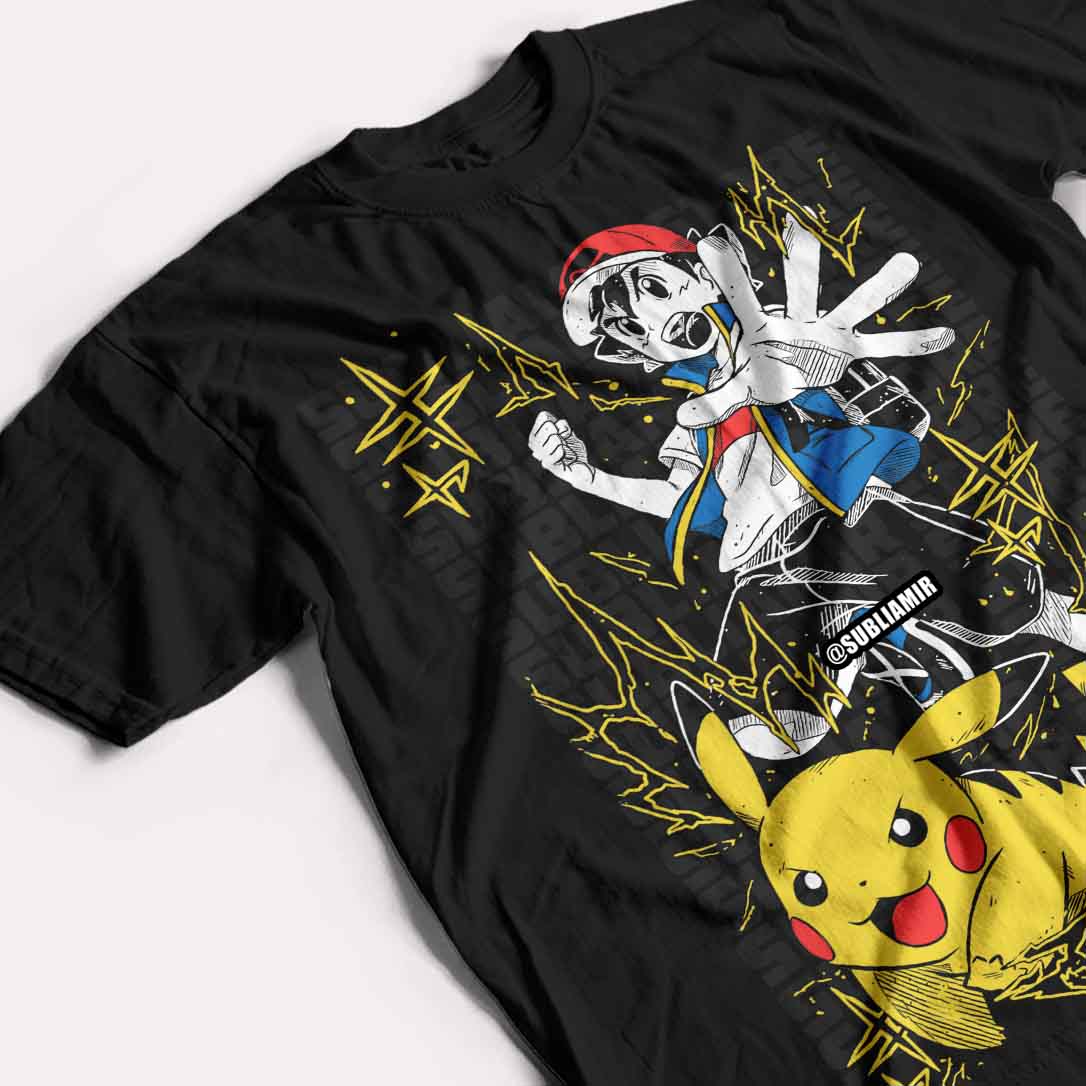 POKEMON - ASH & PIKACHU - POLO MANGA CORTA