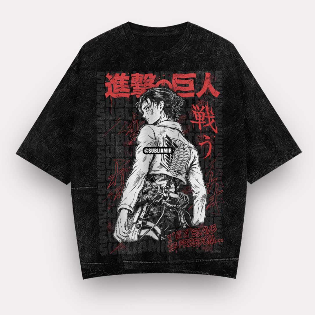 SHINGEKI NO KYOJIN - EREN YEAGER - POLO MANGA CORTA